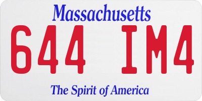 MA license plate 644IM4