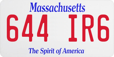 MA license plate 644IR6