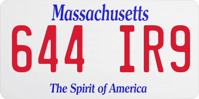 MA license plate 644IR9