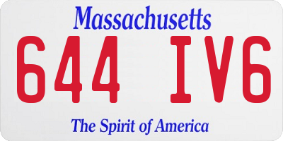 MA license plate 644IV6