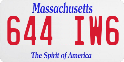 MA license plate 644IW6