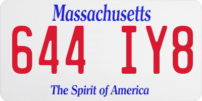 MA license plate 644IY8