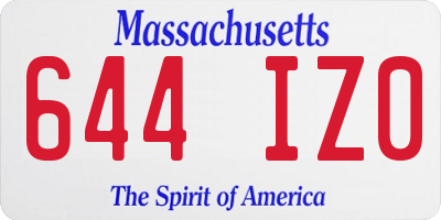 MA license plate 644IZ0