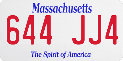 MA license plate 644JJ4