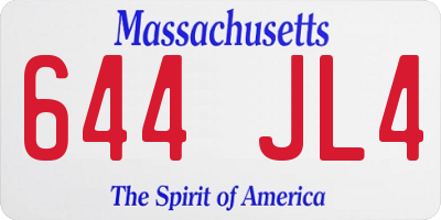 MA license plate 644JL4