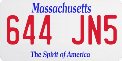 MA license plate 644JN5