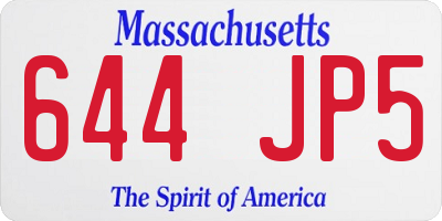 MA license plate 644JP5