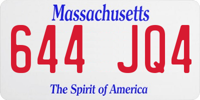 MA license plate 644JQ4