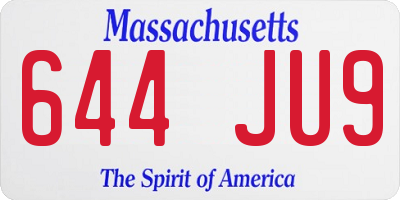 MA license plate 644JU9