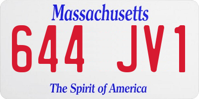 MA license plate 644JV1