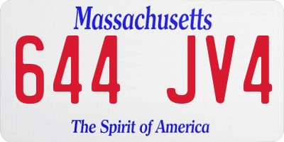 MA license plate 644JV4