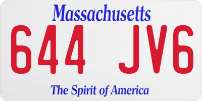 MA license plate 644JV6