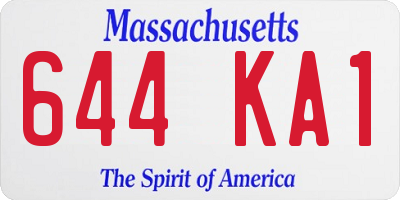 MA license plate 644KA1
