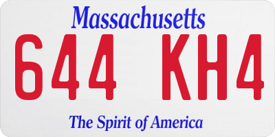 MA license plate 644KH4