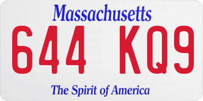 MA license plate 644KQ9