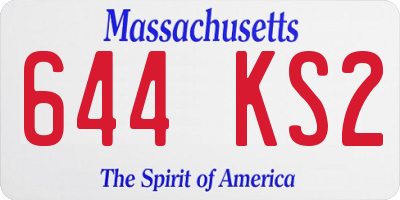MA license plate 644KS2