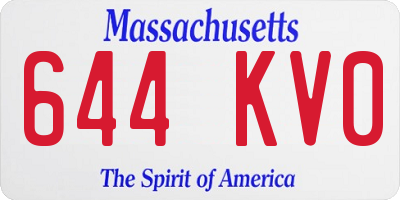 MA license plate 644KV0