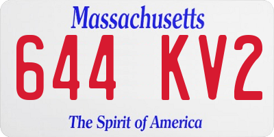 MA license plate 644KV2