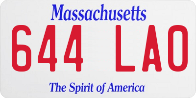MA license plate 644LA0