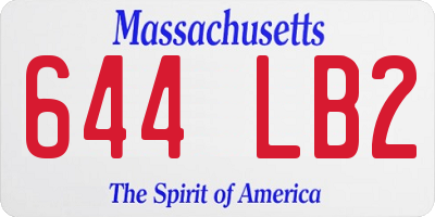 MA license plate 644LB2
