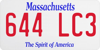 MA license plate 644LC3