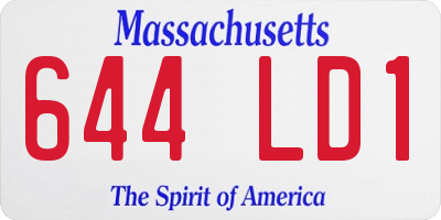 MA license plate 644LD1