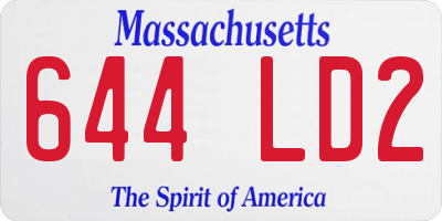 MA license plate 644LD2
