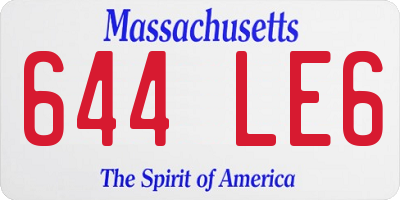 MA license plate 644LE6