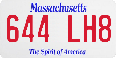MA license plate 644LH8