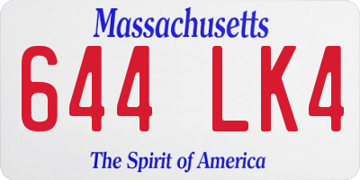 MA license plate 644LK4