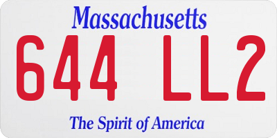 MA license plate 644LL2