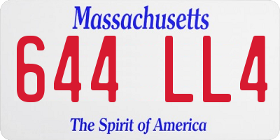 MA license plate 644LL4