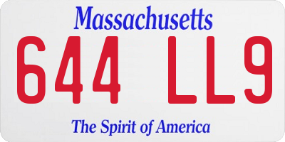 MA license plate 644LL9