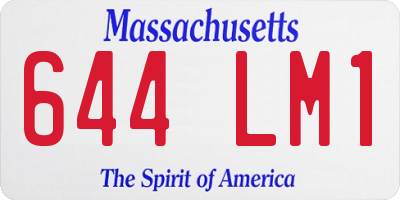 MA license plate 644LM1