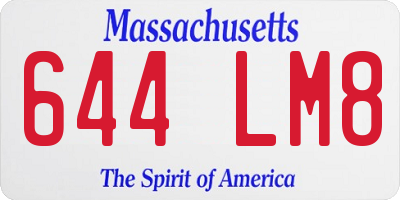 MA license plate 644LM8
