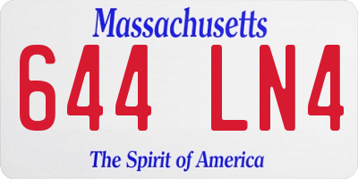 MA license plate 644LN4