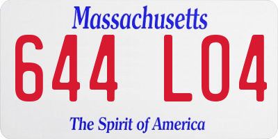 MA license plate 644LO4