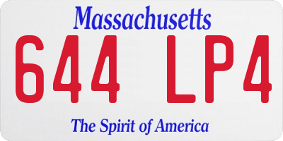 MA license plate 644LP4