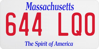 MA license plate 644LQ0