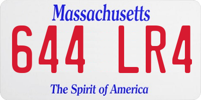 MA license plate 644LR4