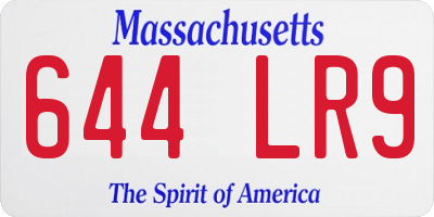 MA license plate 644LR9
