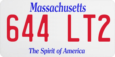 MA license plate 644LT2