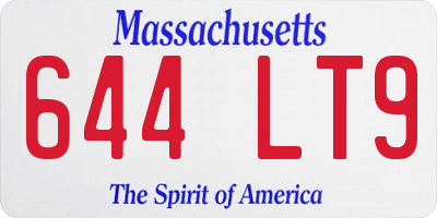 MA license plate 644LT9