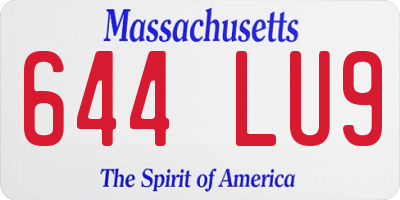 MA license plate 644LU9