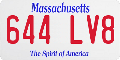MA license plate 644LV8