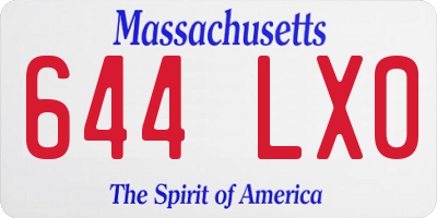 MA license plate 644LX0