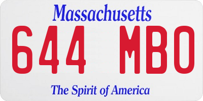 MA license plate 644MB0