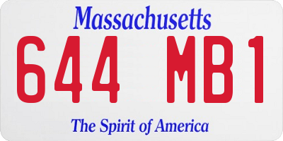 MA license plate 644MB1
