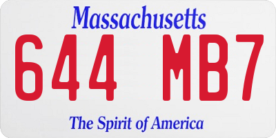 MA license plate 644MB7