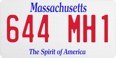 MA license plate 644MH1